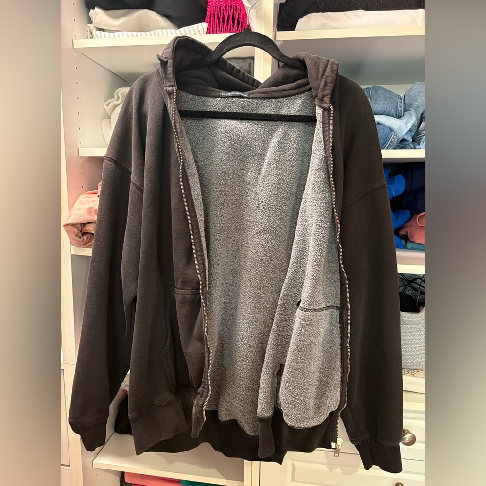 Black Brandy Melville Zip Up Hoodie